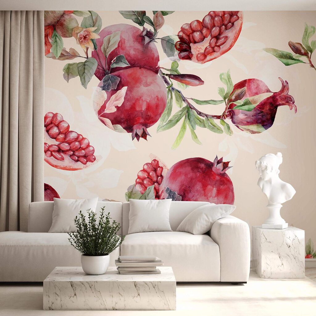 Pomegranates among blossom — interior 2