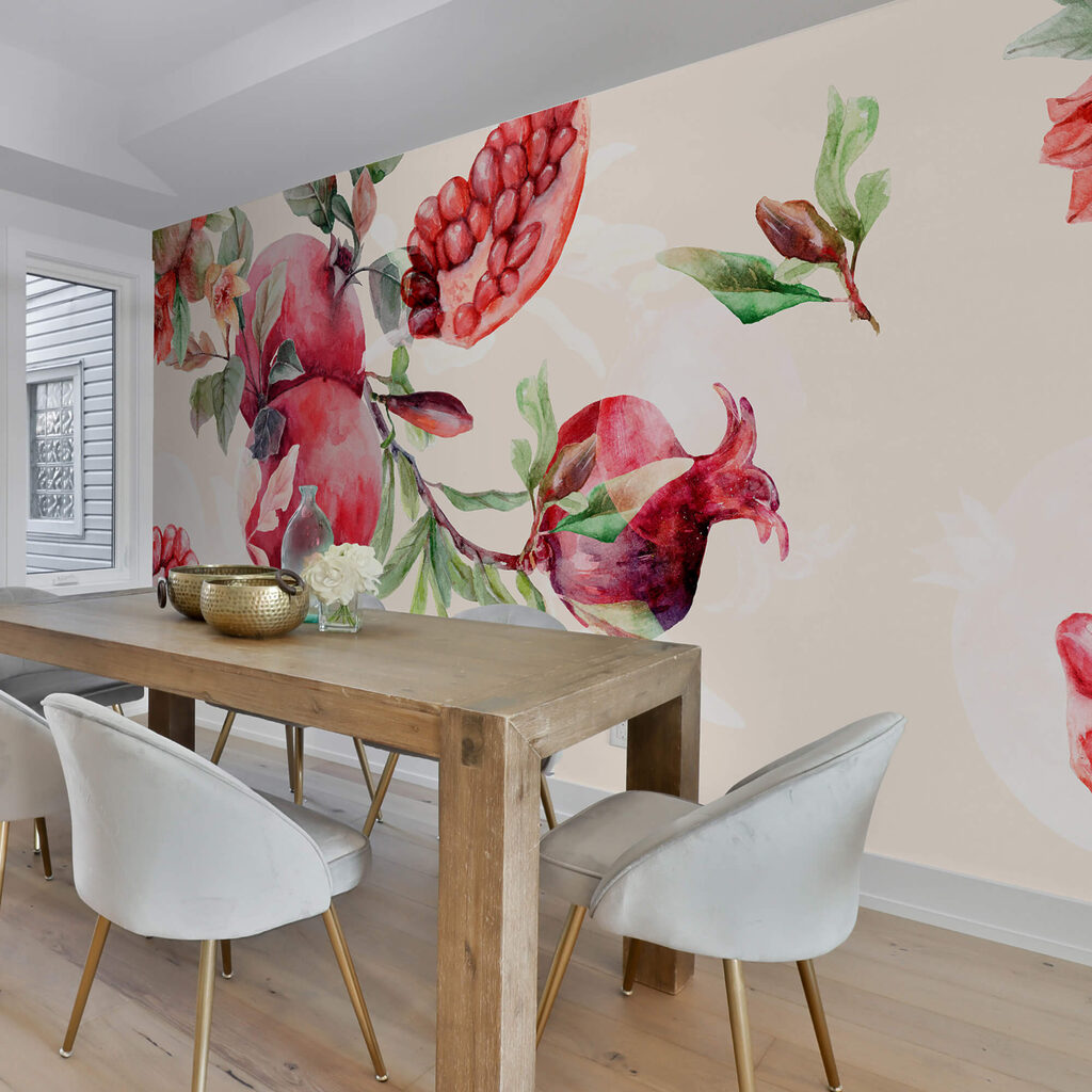 Pomegranates among blossom — interior 4