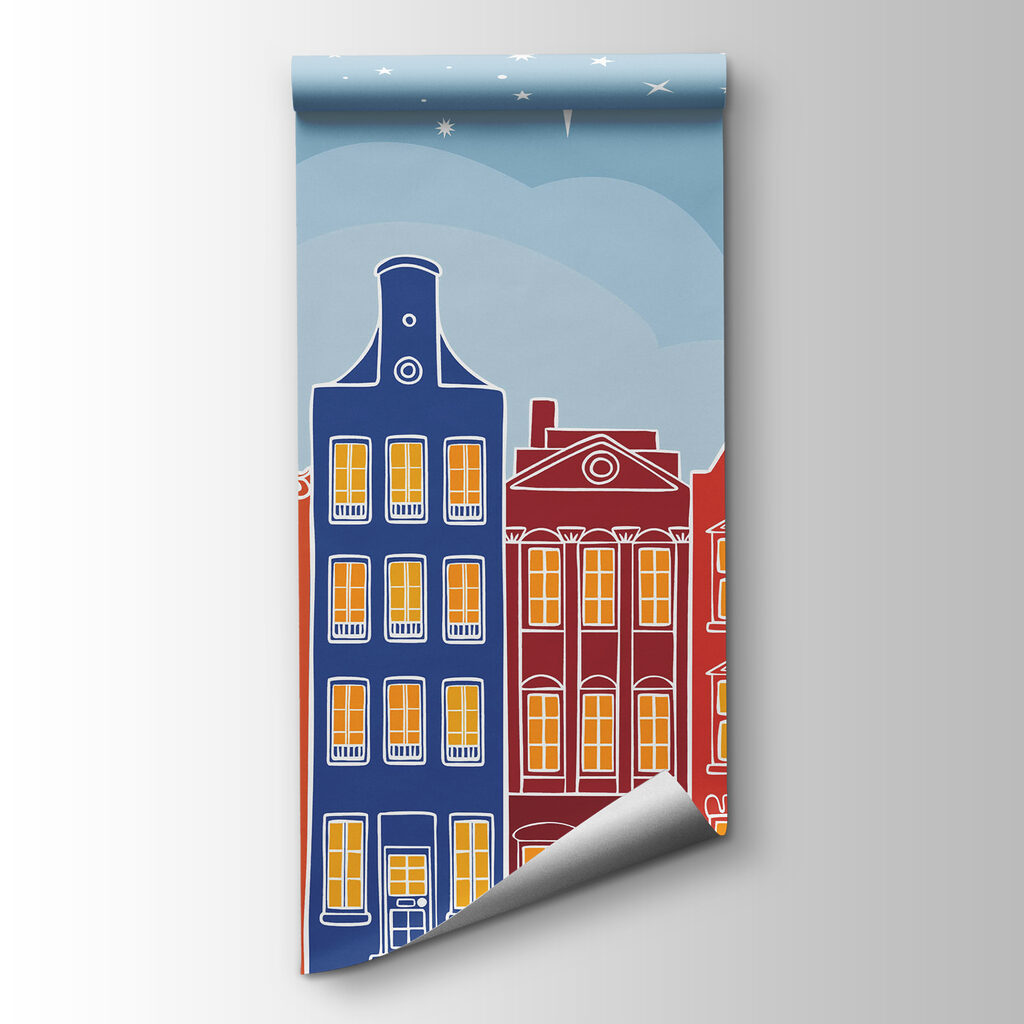 Colourful houses under stars — product view