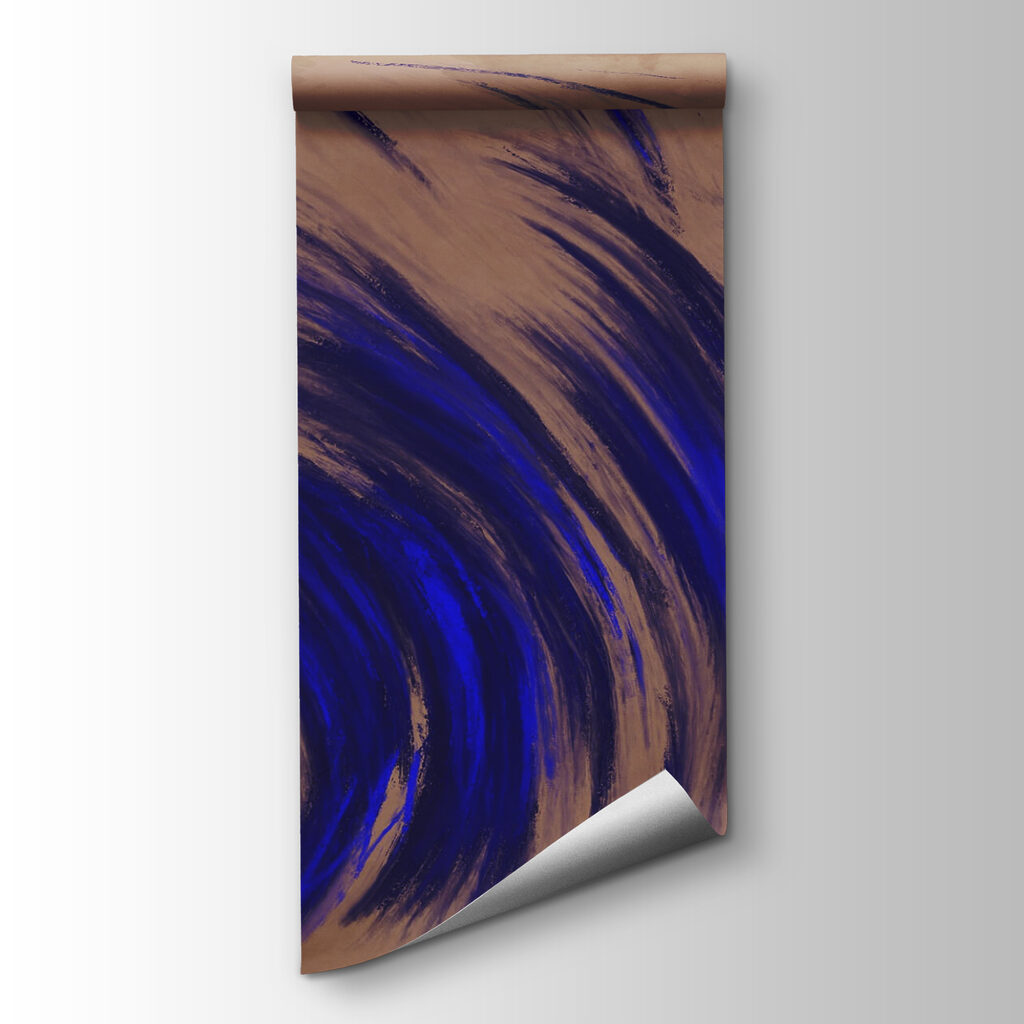 Blue brushstrokes turning — product view