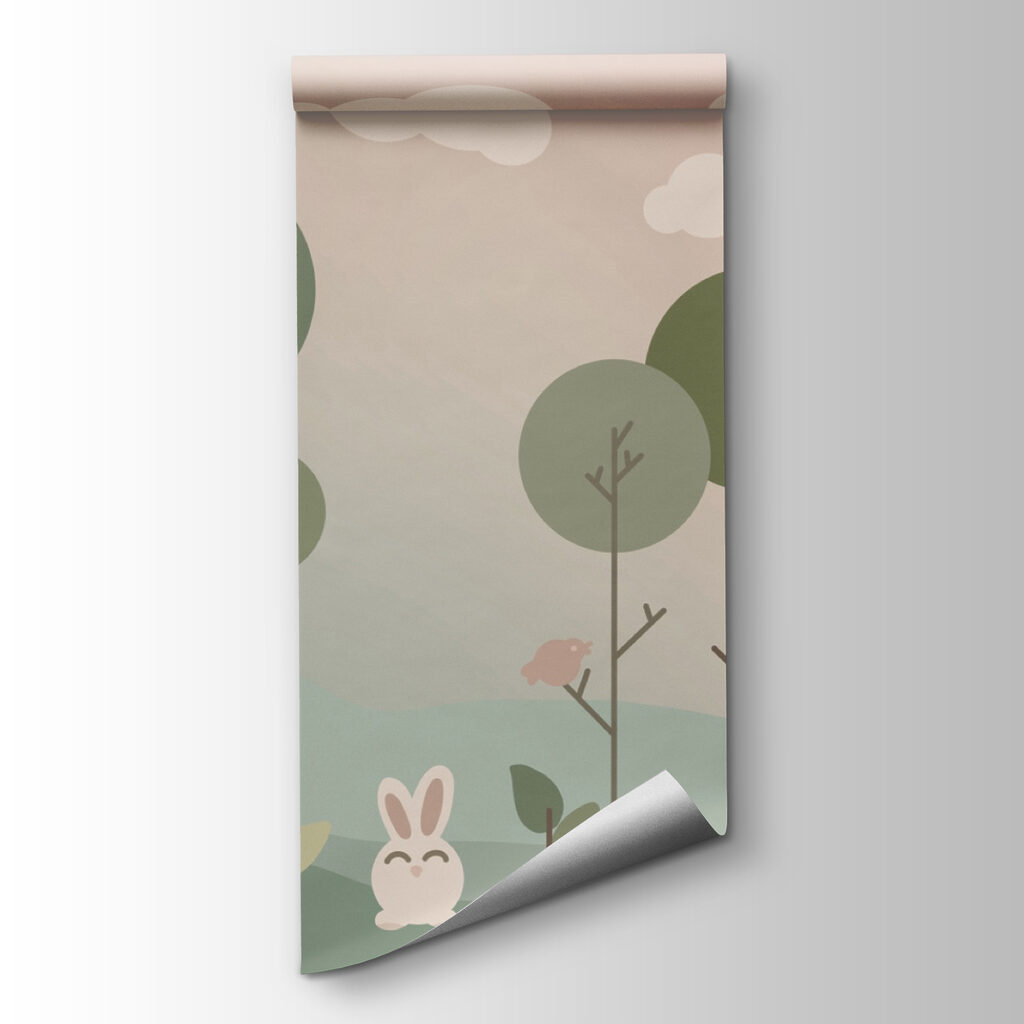 Rabbits among round treetops — product view
