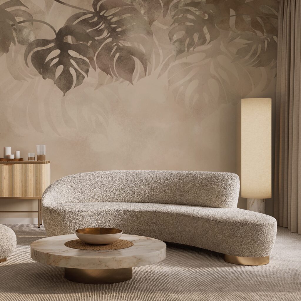 Tropical leaves above haze — interior 1