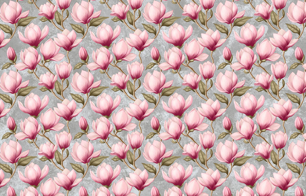 Magnolia flower pattern — full design