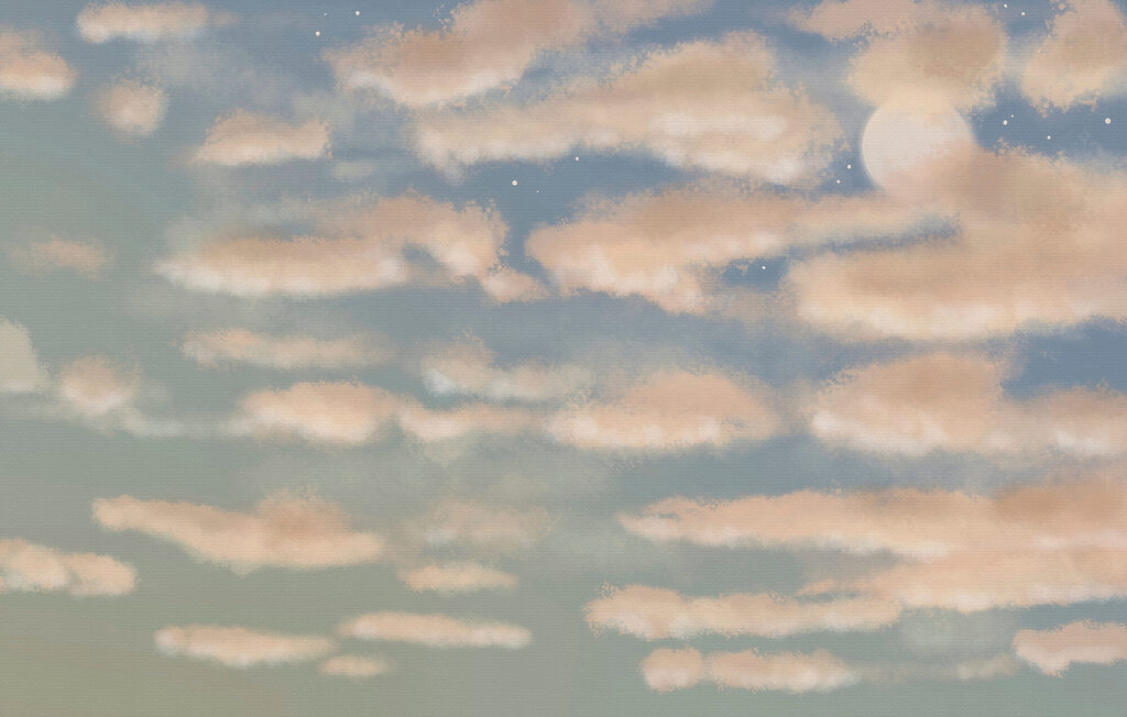 Clouds under the moon — full design