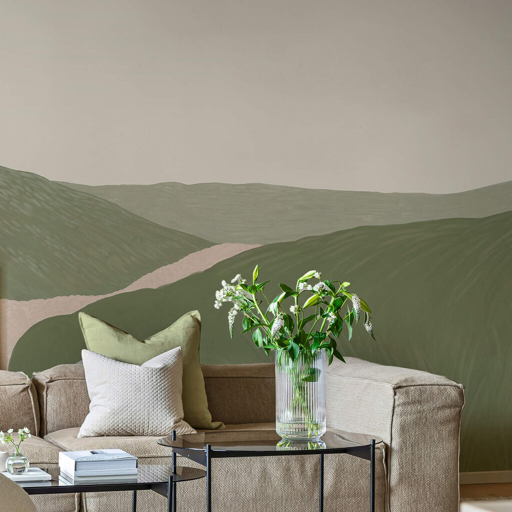 Path through drawn hills — interior 3