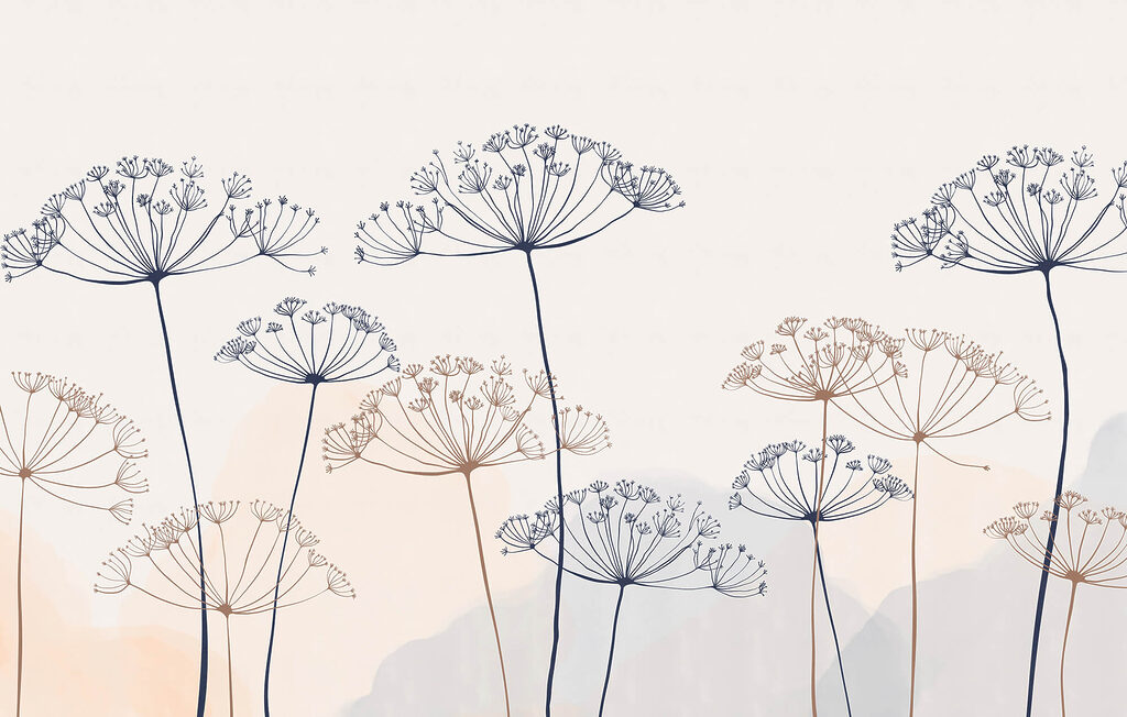 Flowers on thin stems — full design
