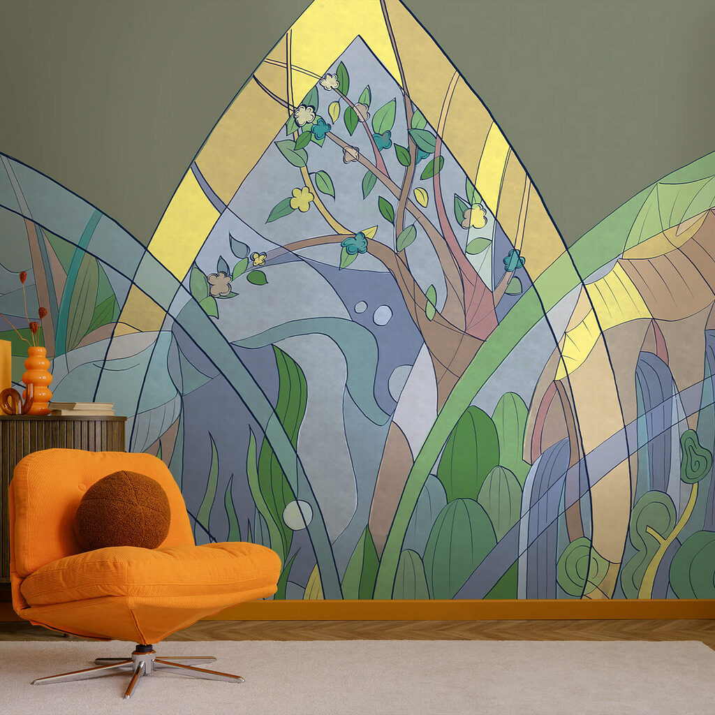 Woodland in stained-glass style — interior 1