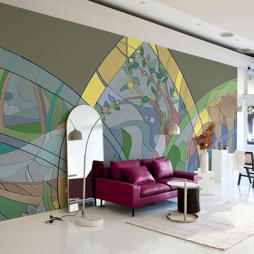 Woodland in stained-glass style — interior 3