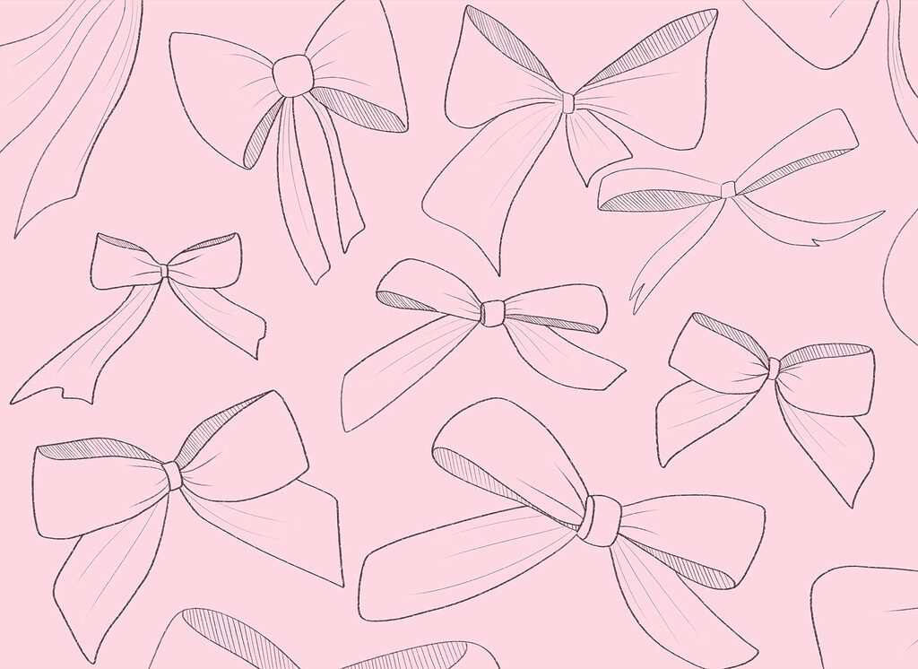 Bows in fine lines — full design