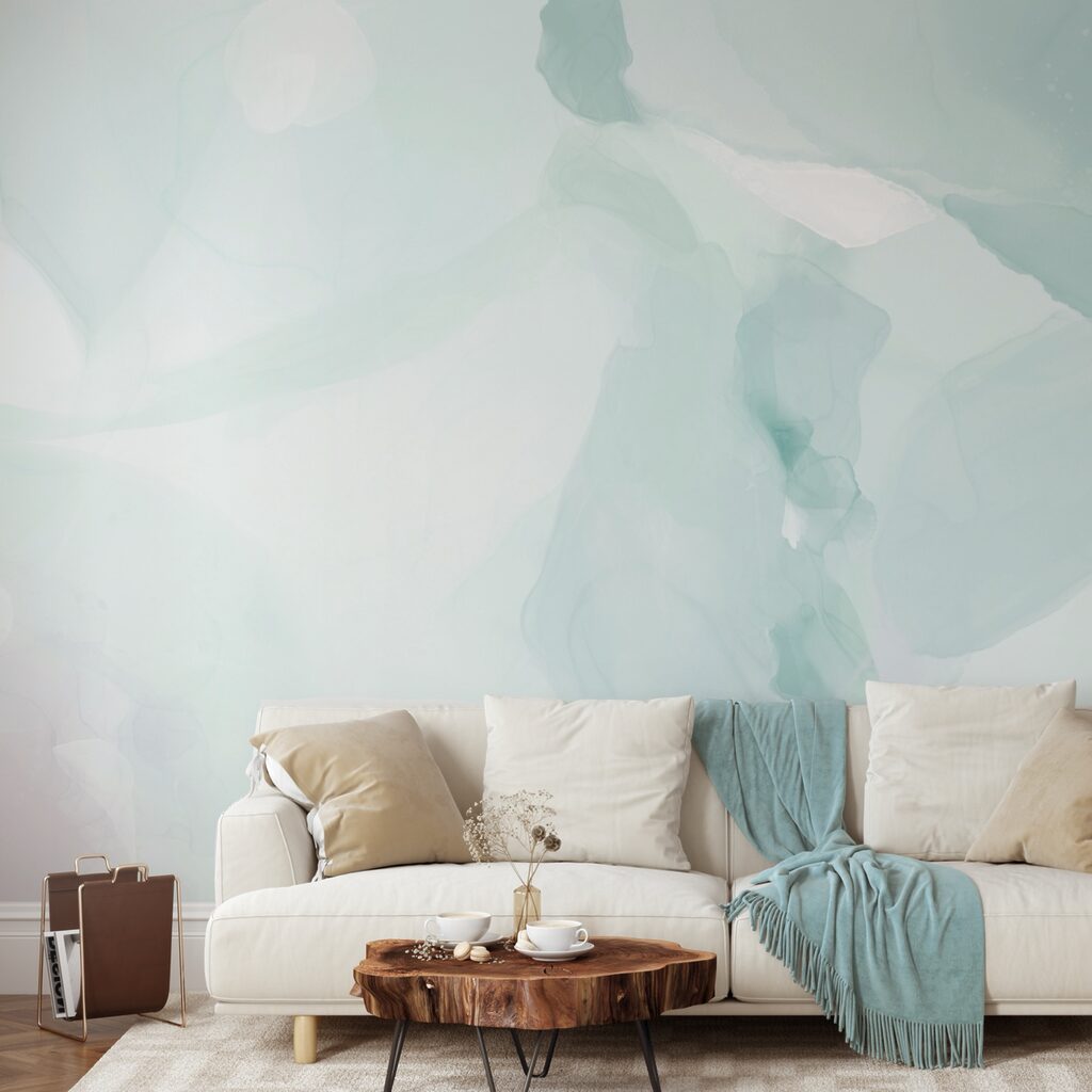 Turquoise veils flowing together — interior 3