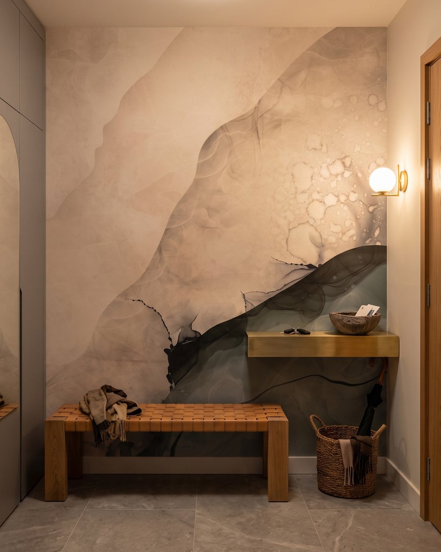 Moon over Mountains in an interior