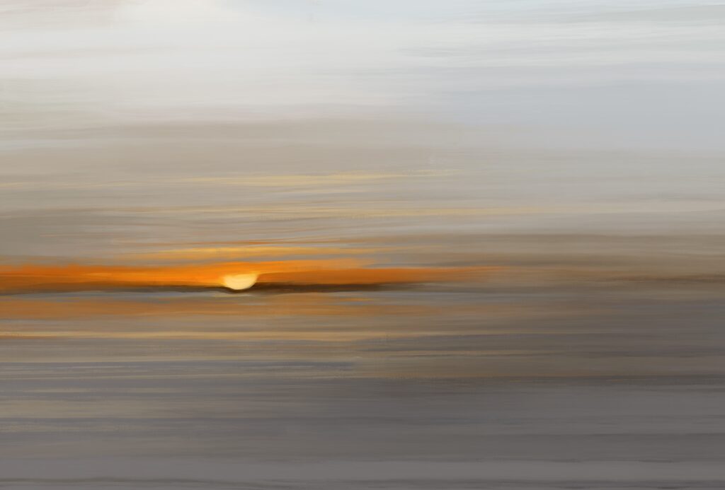 Sun between paint strokes — full design