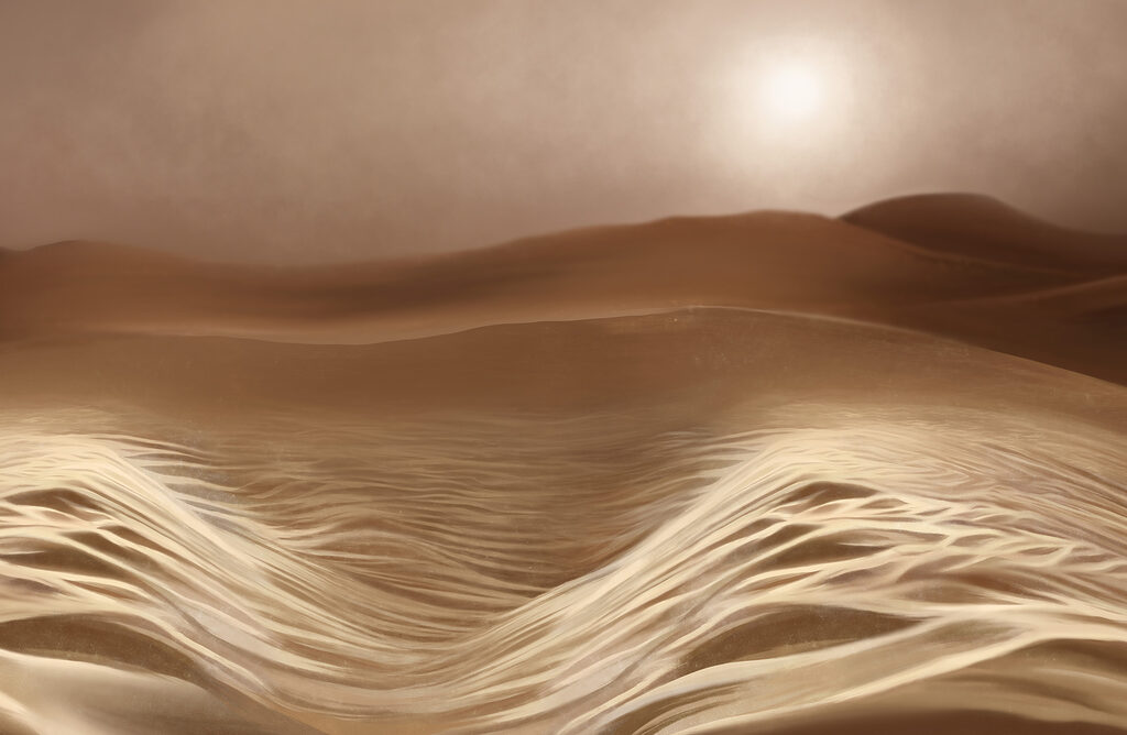 Sunlit rippled desert sand — full design