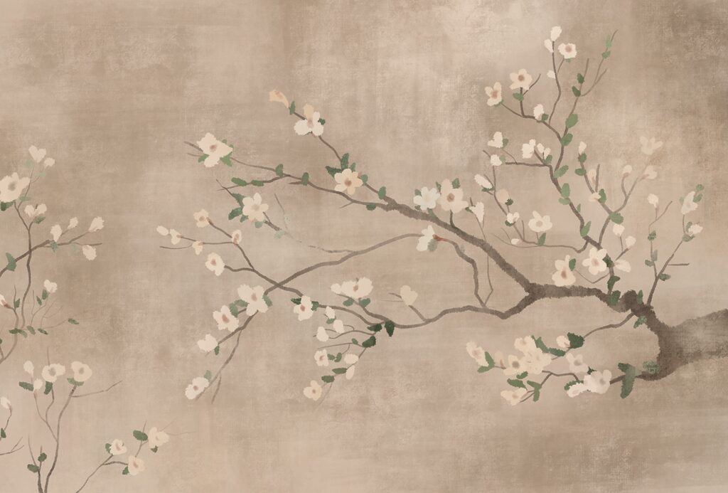 Slender blossom branch — full design