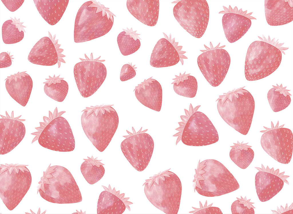 Pink strawberry pattern — full design