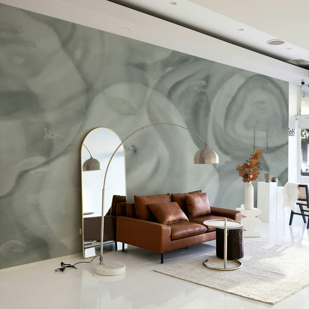 Green shapes turning round — interior 2