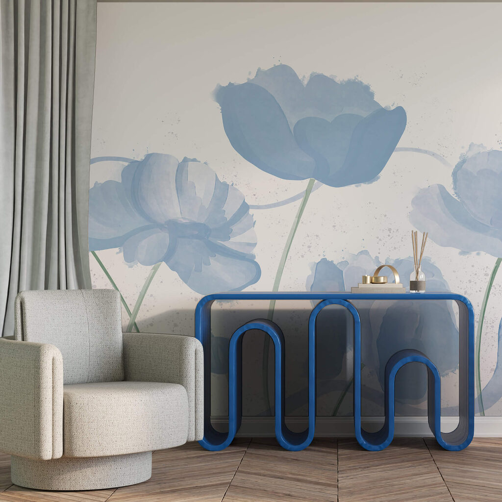 Blue chalices in watercolour — interior 2