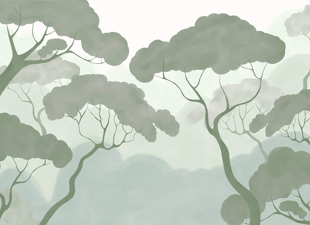 Tree crowns in mist — full design