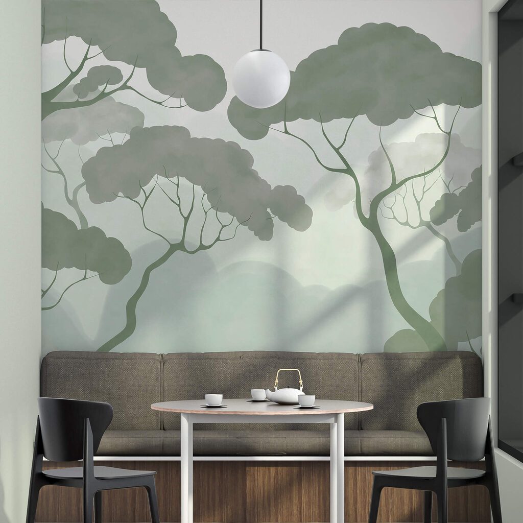 Tree crowns in mist — interior 1