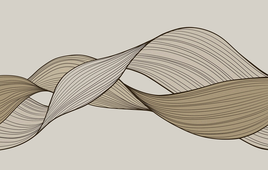 Flowing ribbons — full design