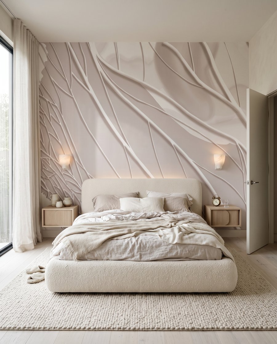 Wavy white ribbons — interior 1