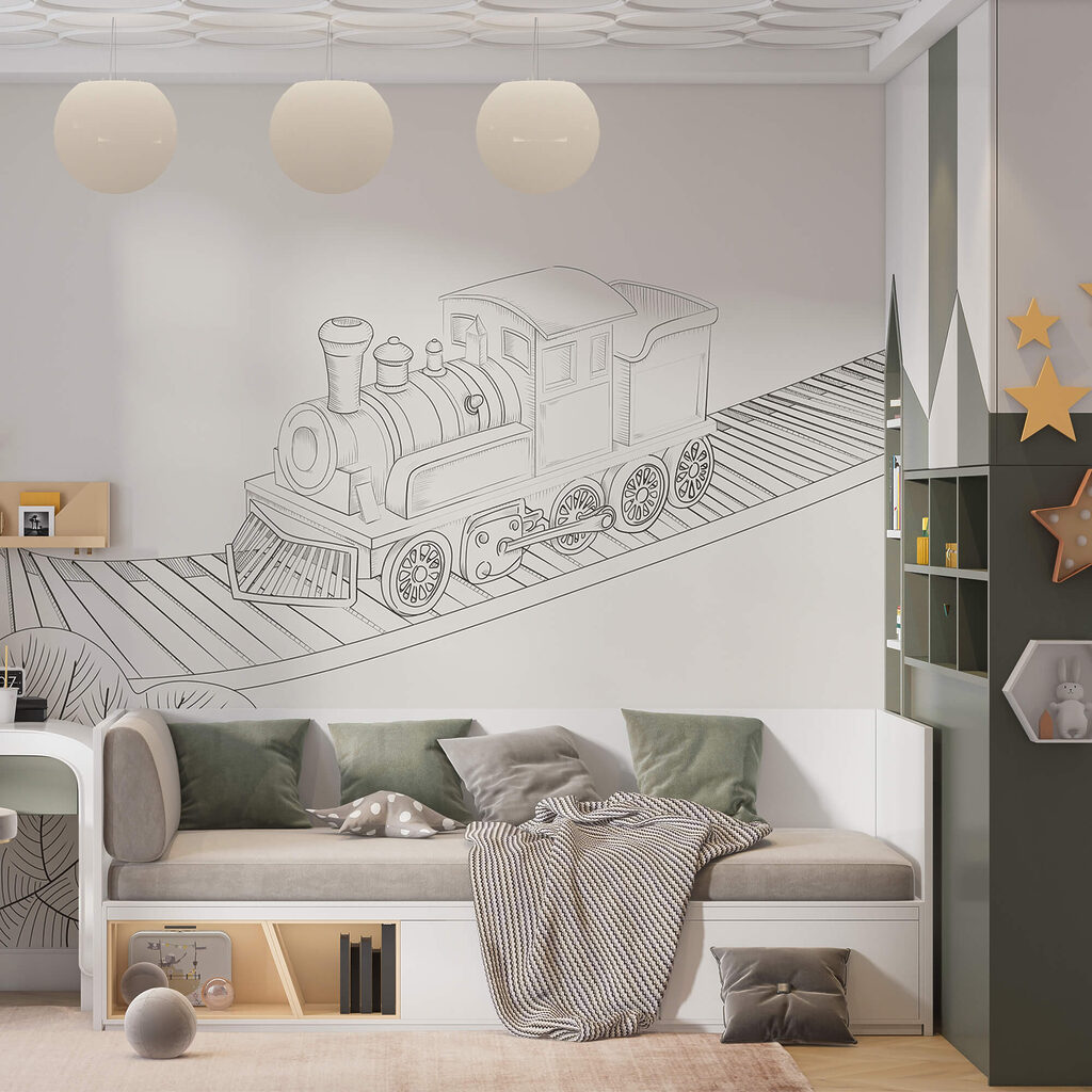 Train on a bridge — interior 2