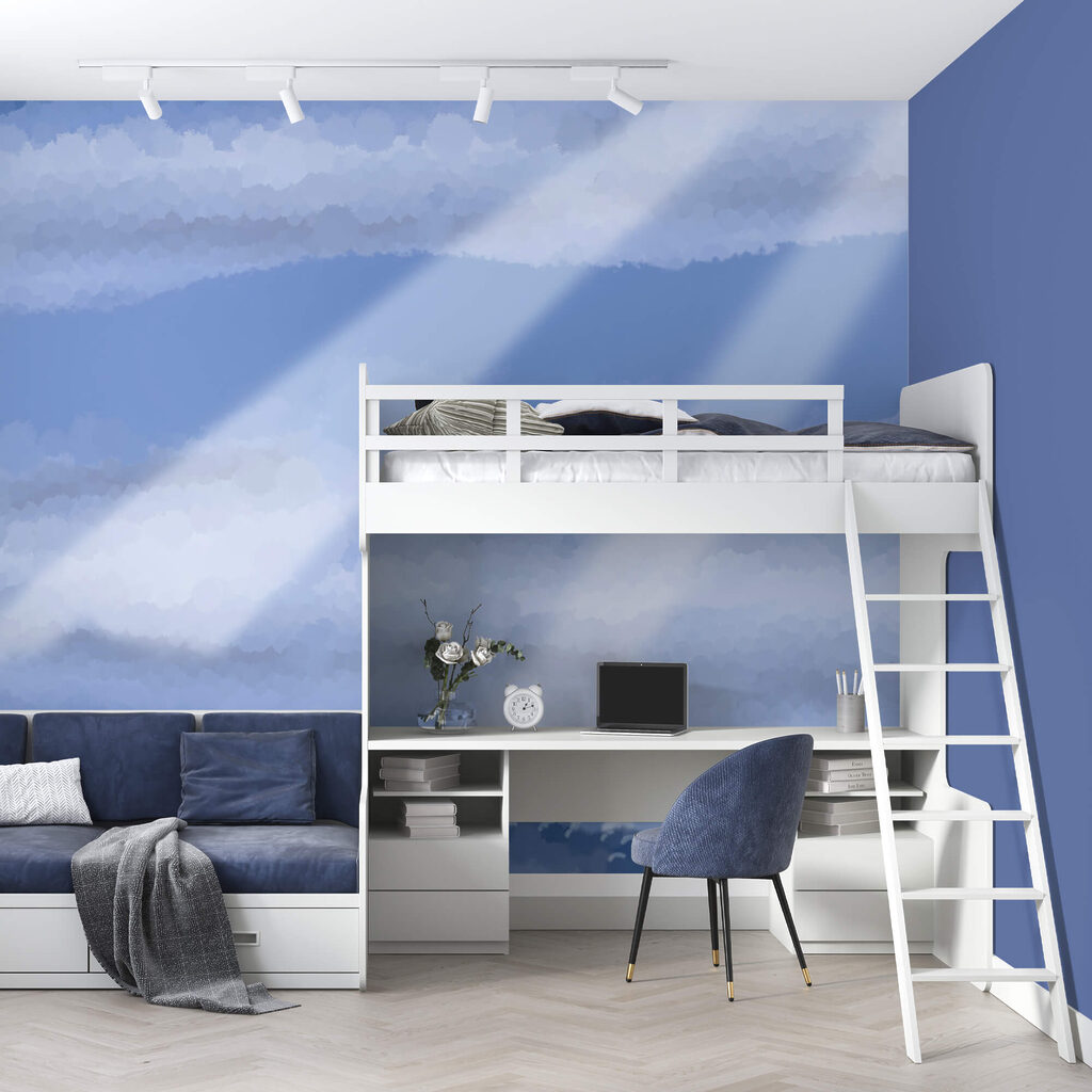 Light beams through clouds — interior 1