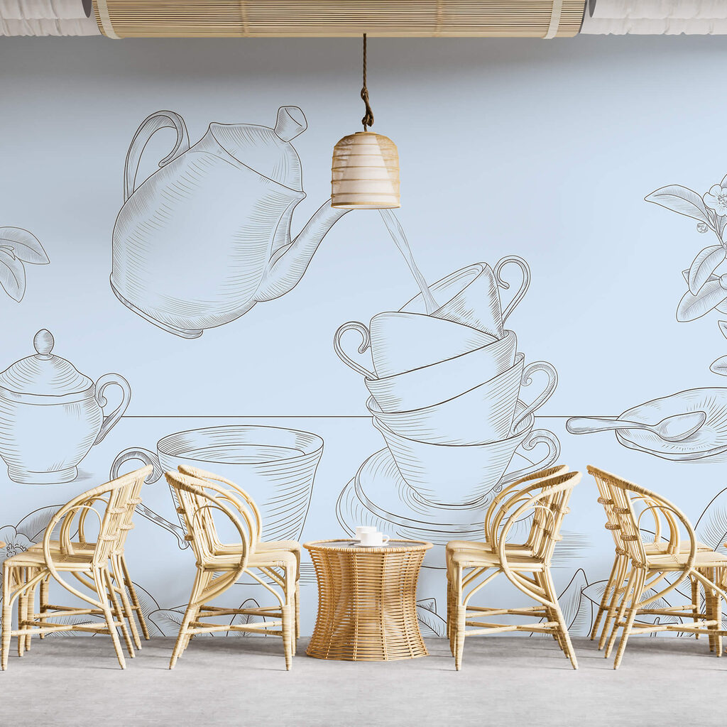 Teacups in fine lines — interior 2