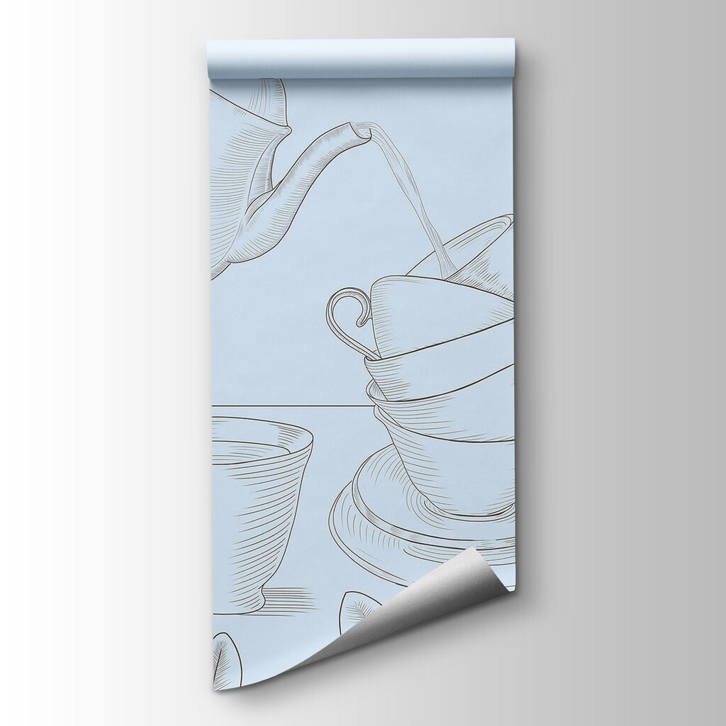 Teacups in fine lines — product view