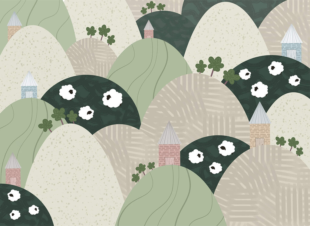 Little houses between hills — full design