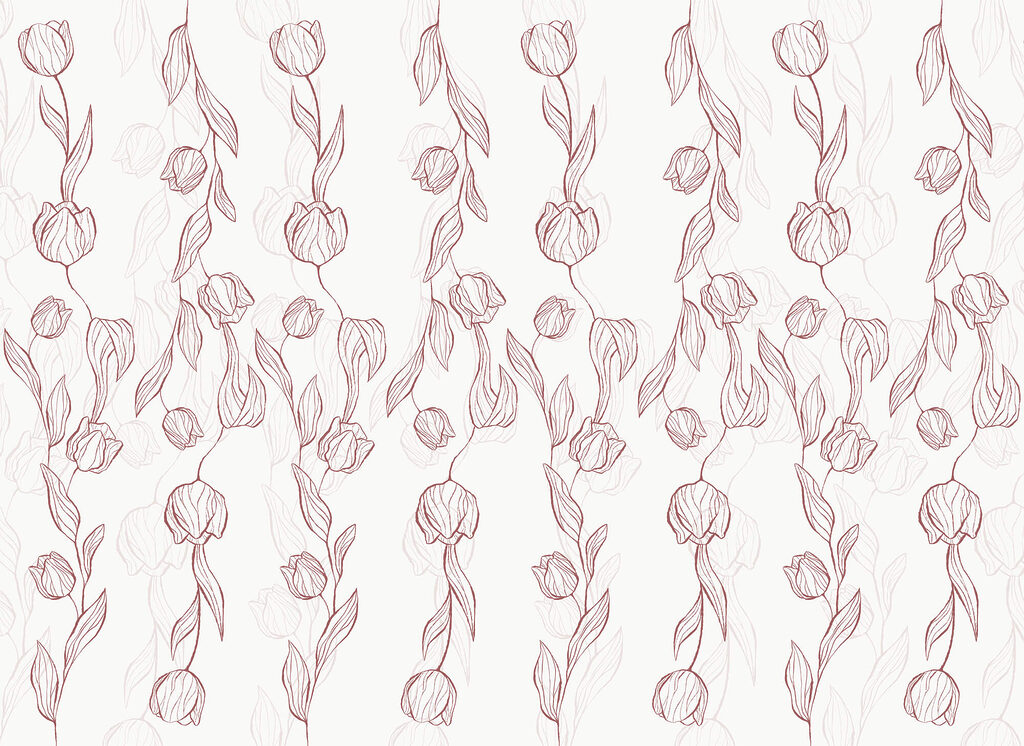 Tulips in graceful outlines — full design