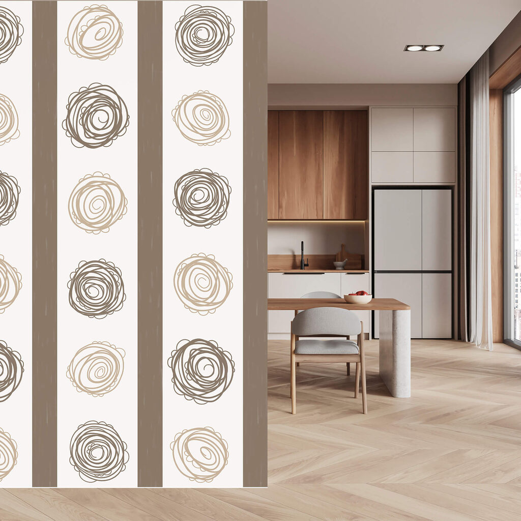 Spirals between straight stripes — interior 1