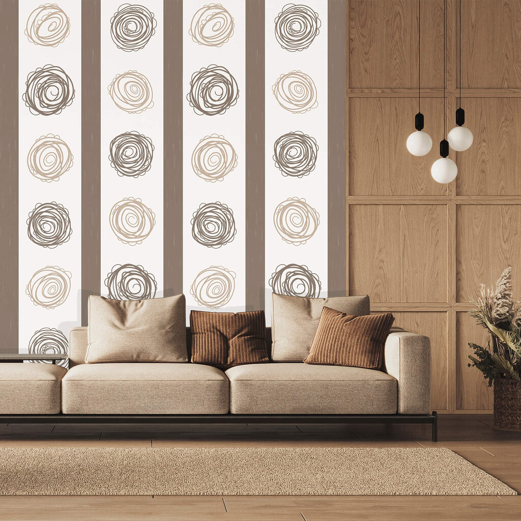 Spirals between straight stripes — interior 3