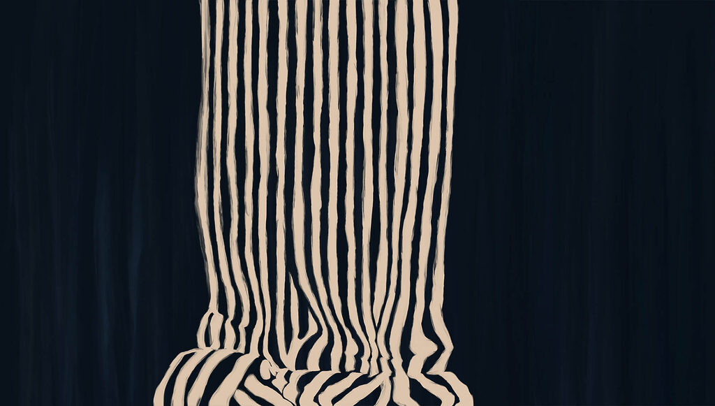 Striped band with folds — full design