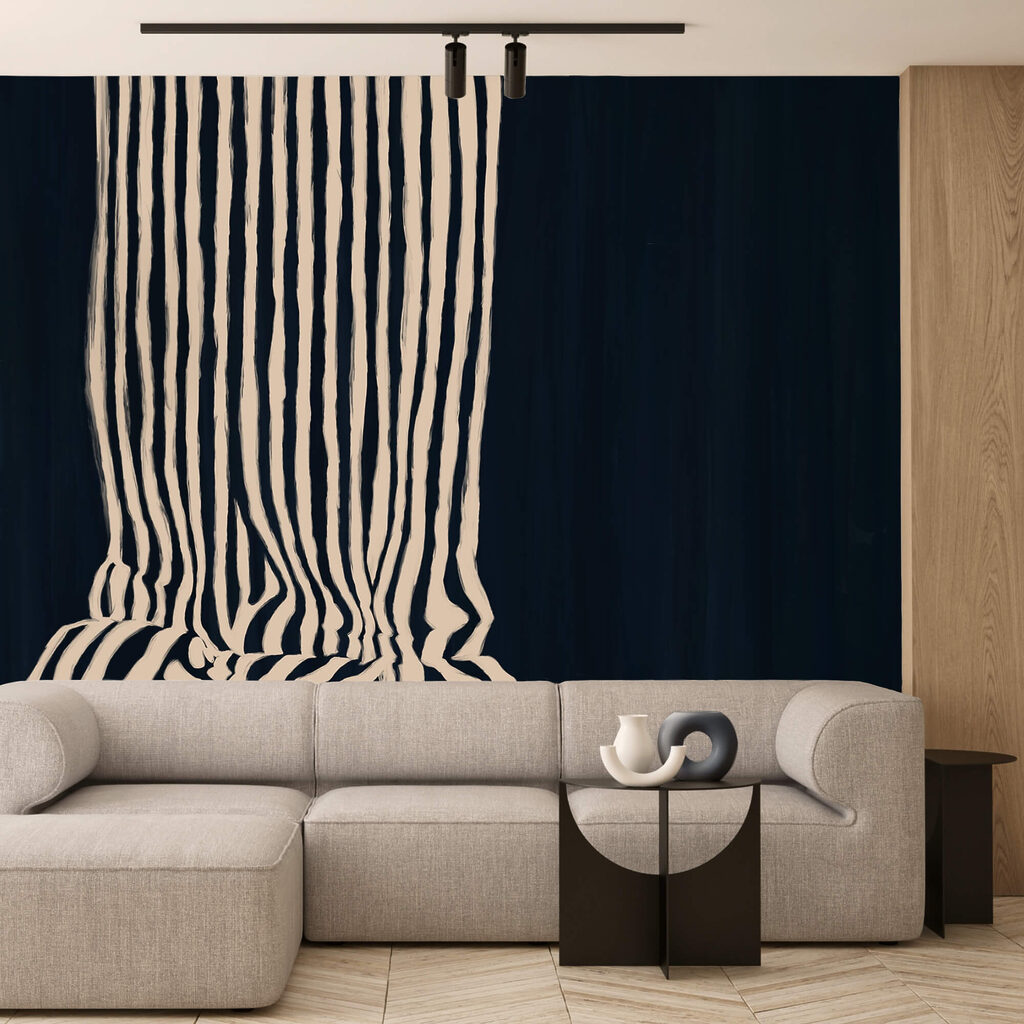 Striped band with folds — interior 1