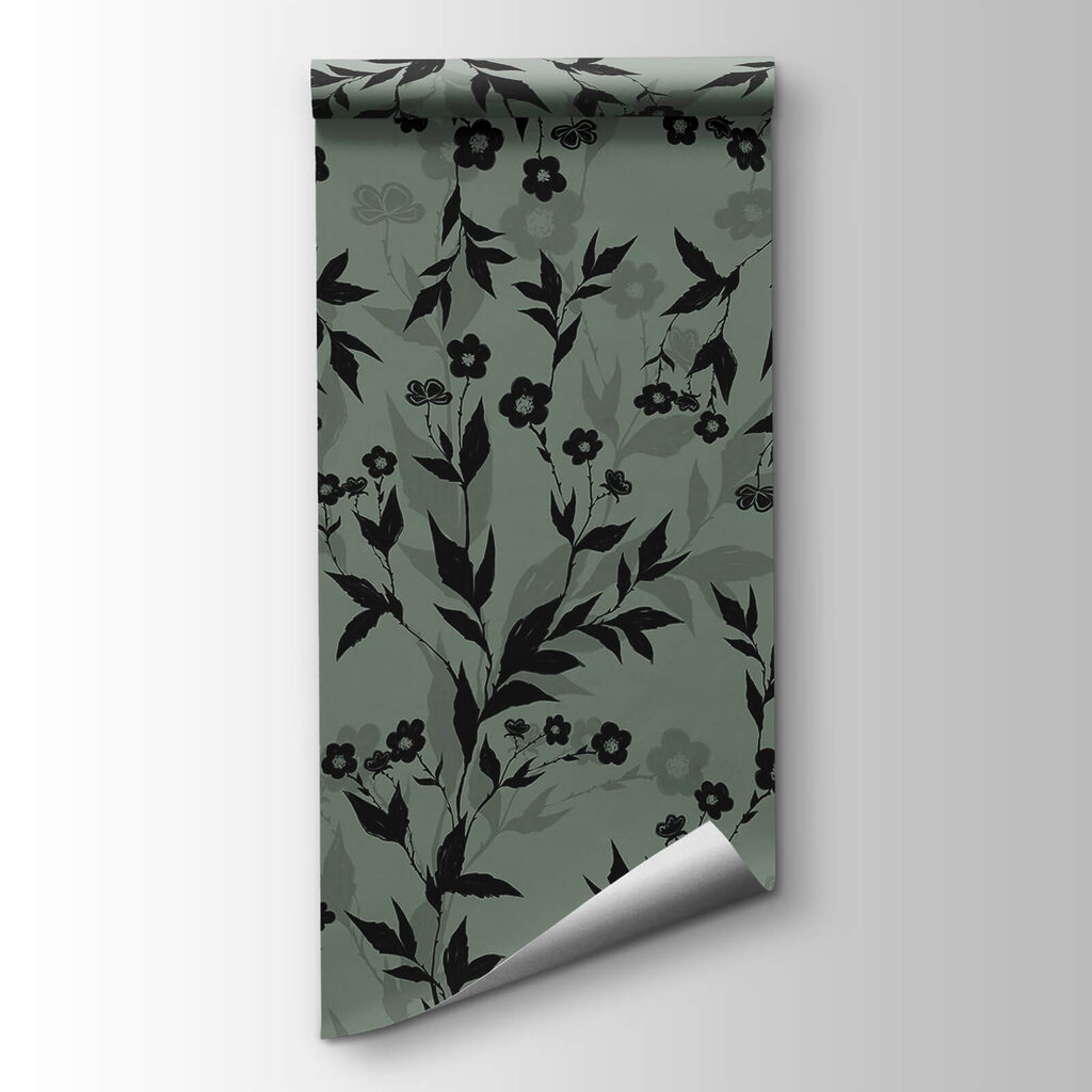 Black sprigs on grey-green — product view