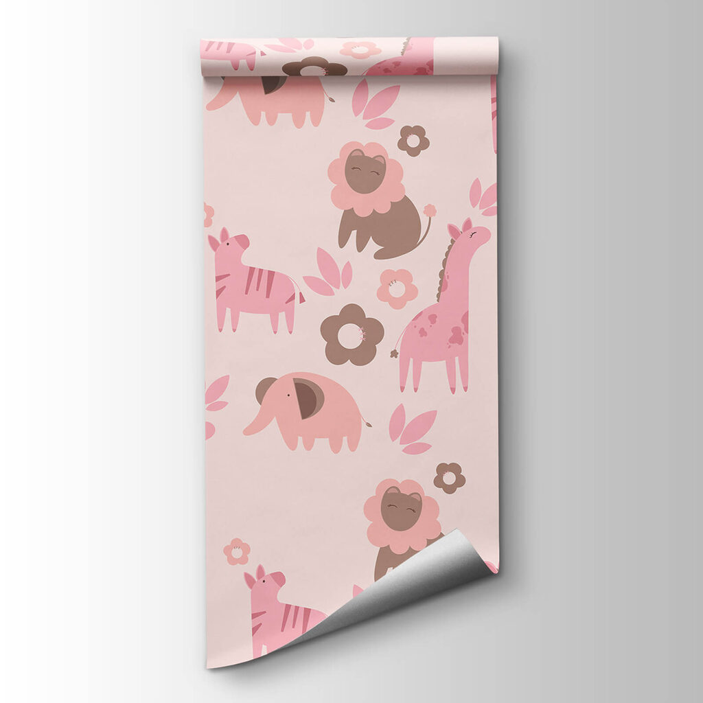 Jungle animals among flowers — product view