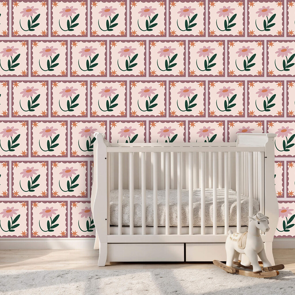 Flowers in stamp frames — interior 1