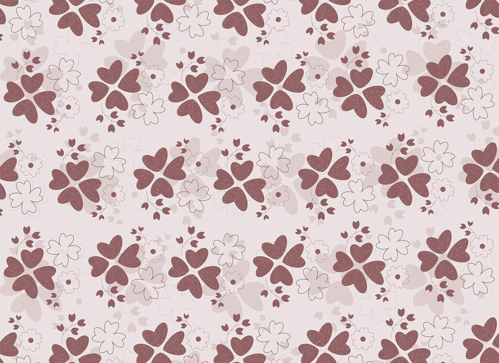 Small pink flowers drifting — full design