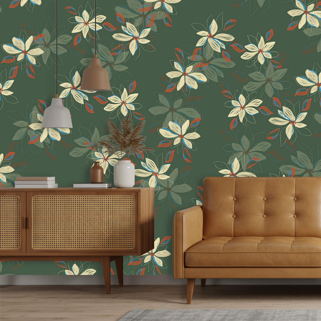 Blossom on forest green — interior 2