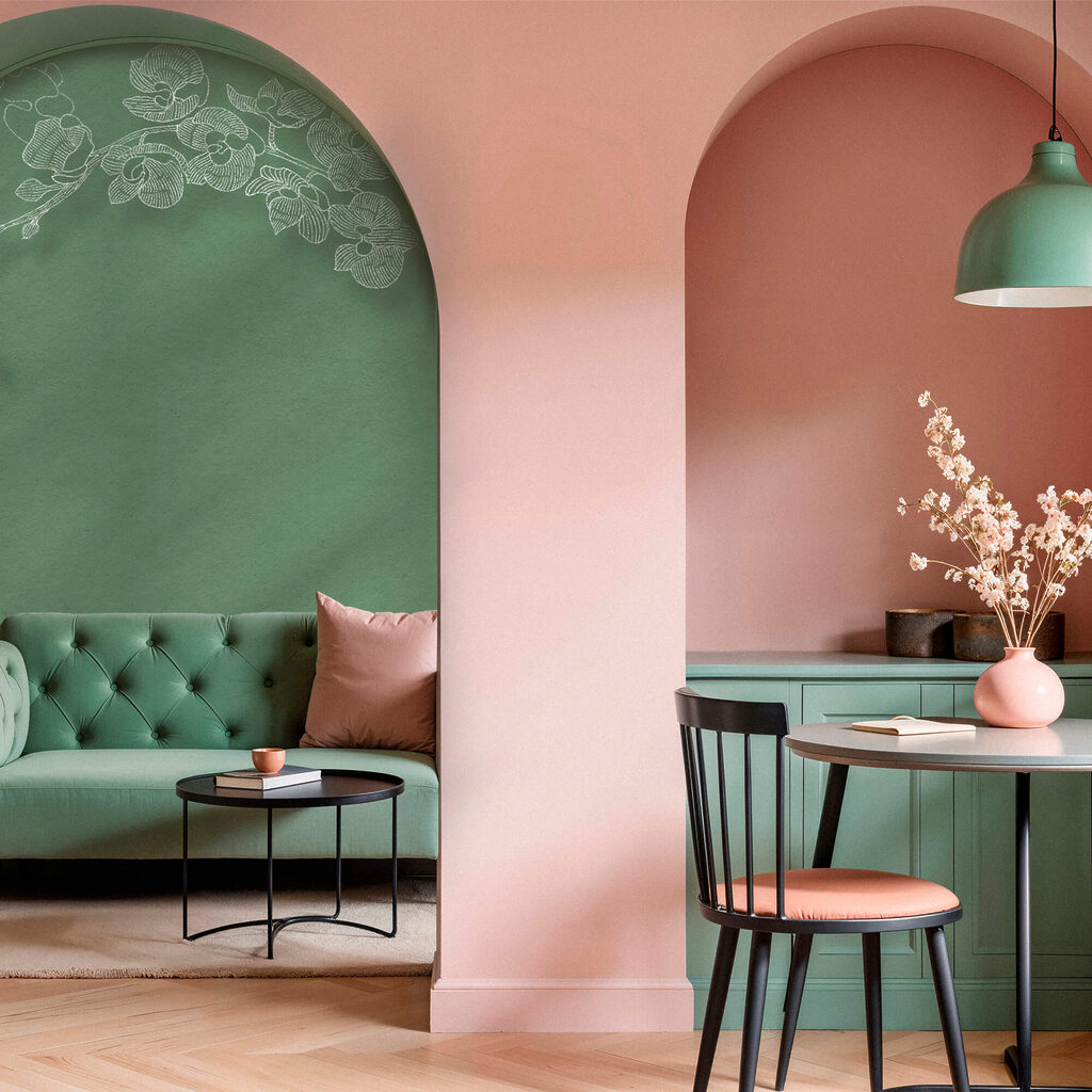 Orchid in green lines — interior 2