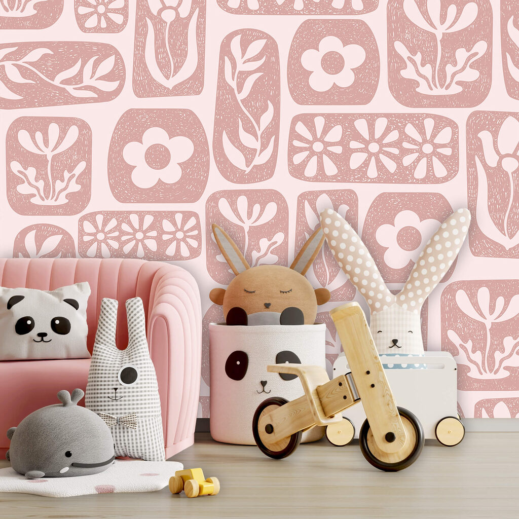 Flowers in pink boxes — interior 2