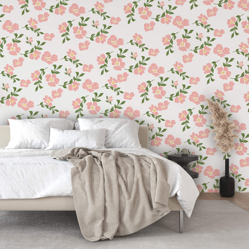 Pink blossom on white — interior 2