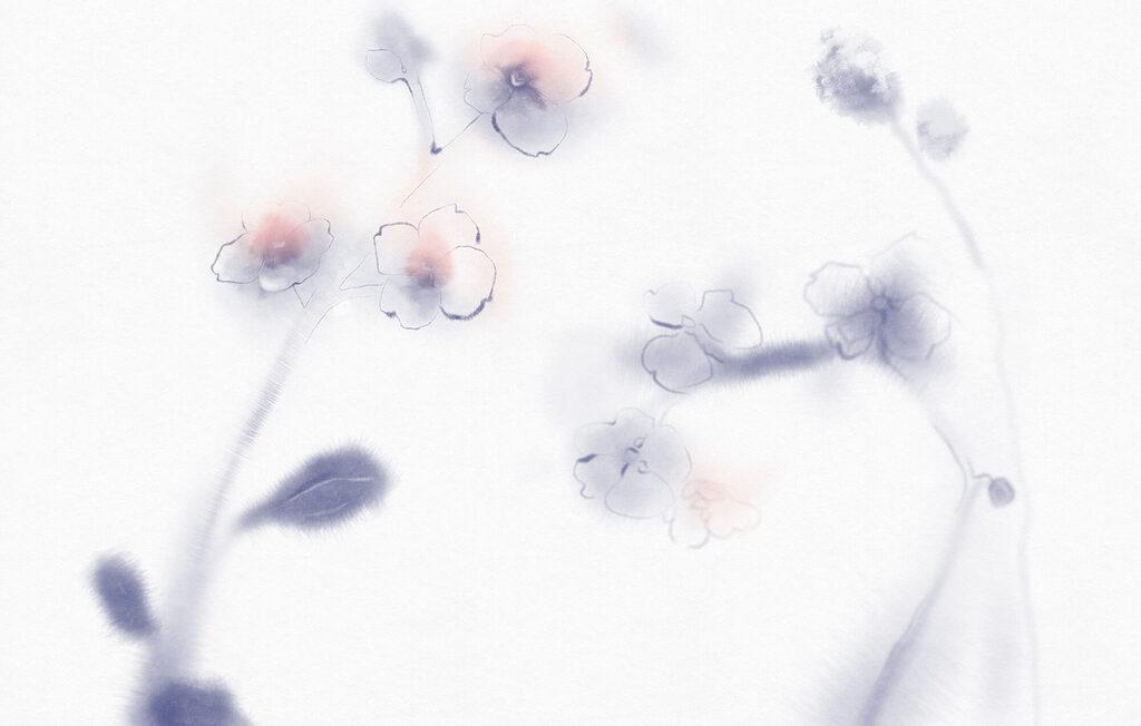 Flowers in pale watercolour — full design