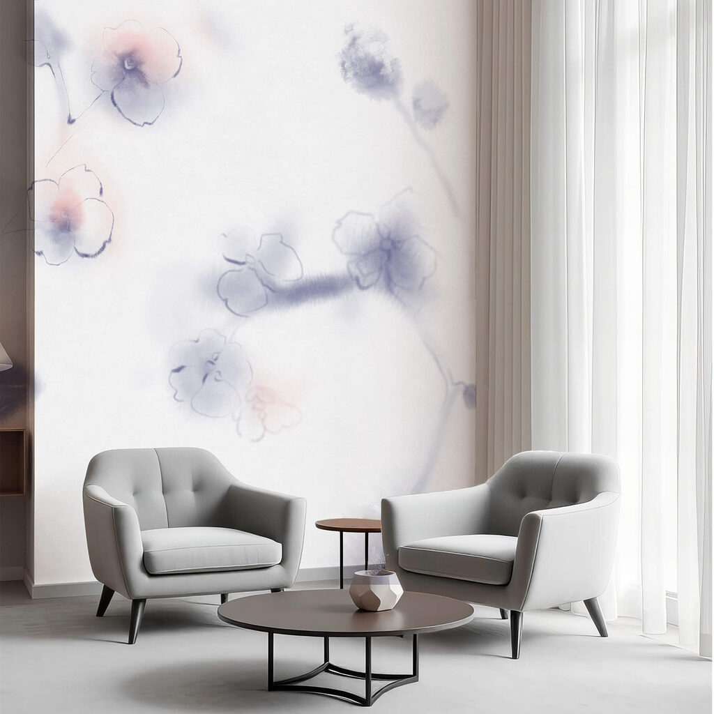 Flowers in pale watercolour — interior 1