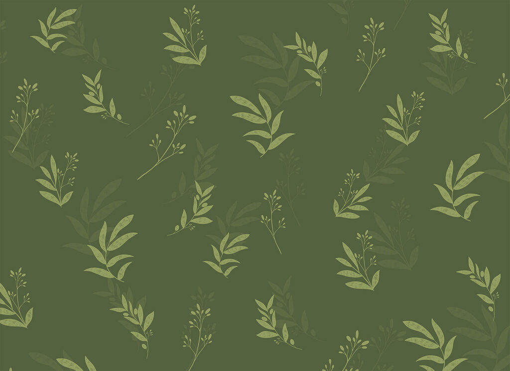 Twigs on forest green — full design