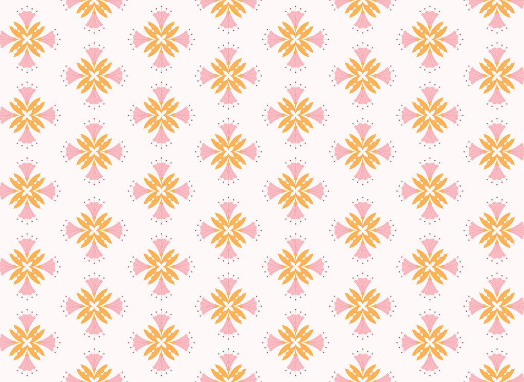 Pink and yellow stars — full design