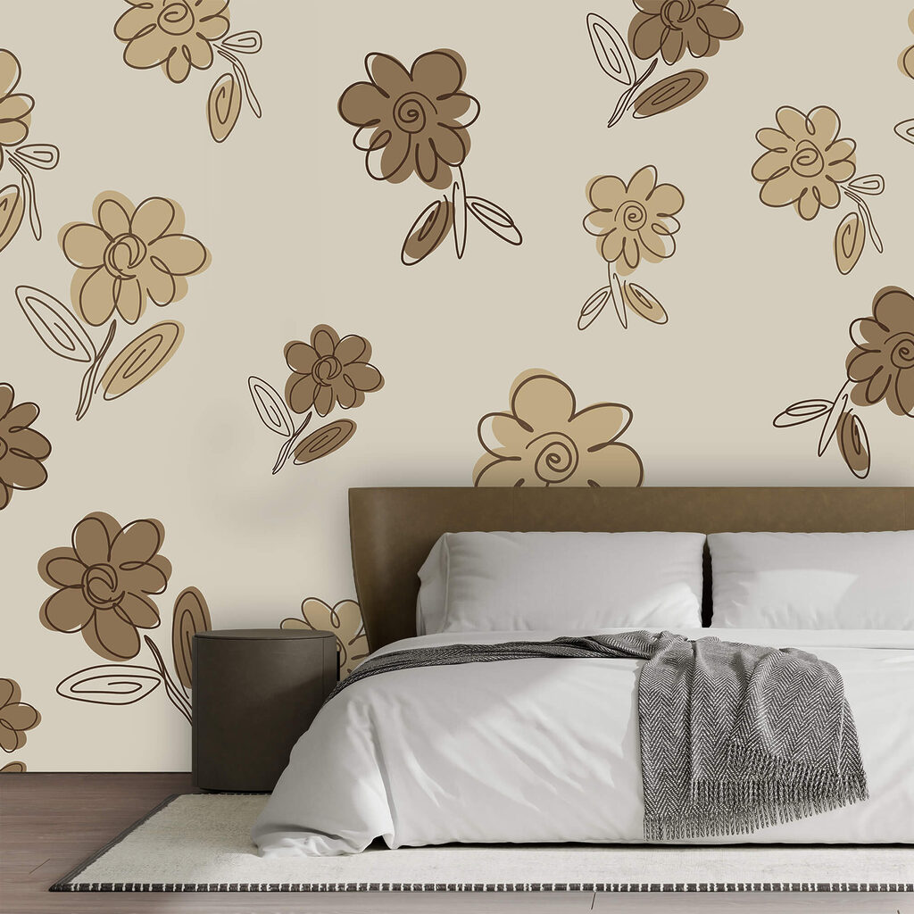 Brown flowers with spirals — interior 1