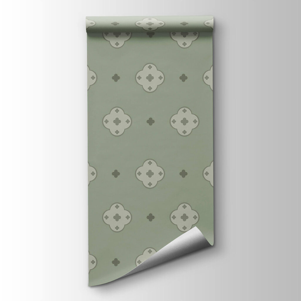 Small ornaments on grey-green — product view