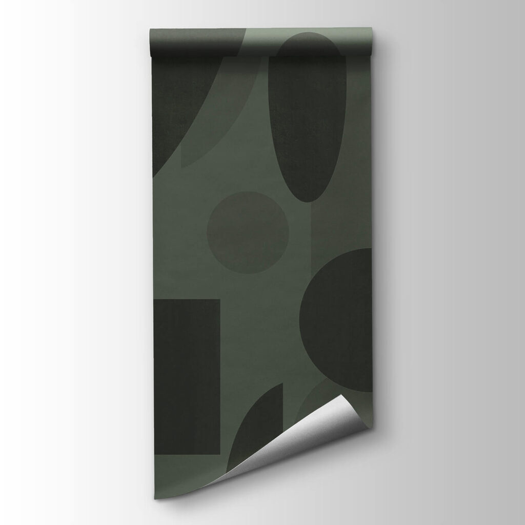 Dark shapes on olive — product view